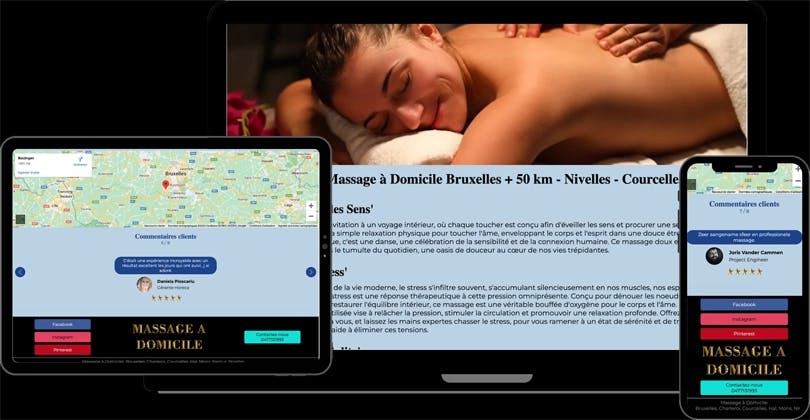 Site web de massage à domicile